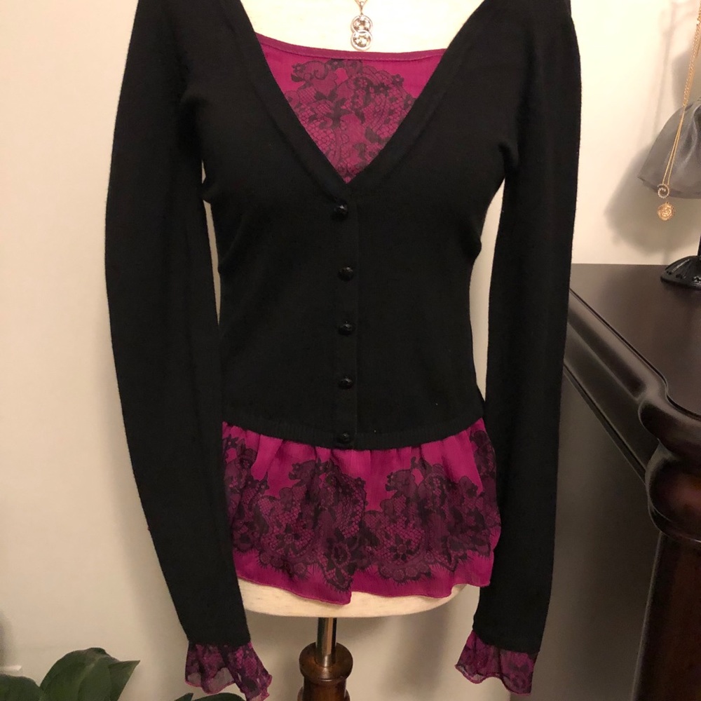 INC Sweater Top with Faux Blouse 💗🖤